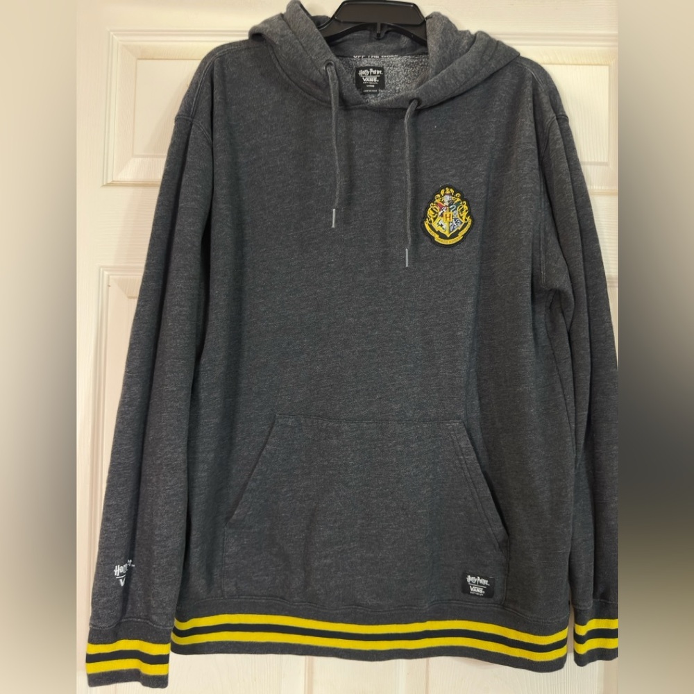 EUC Harry Potter and Vans Collab Dark Gray Hoodie with Harry Potter Logo Size L
